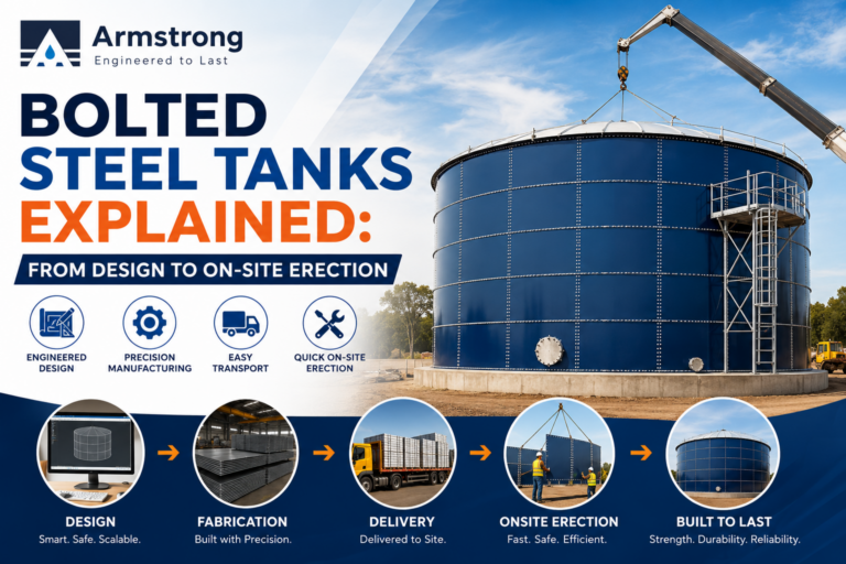 Bolted steel tank on-site erection