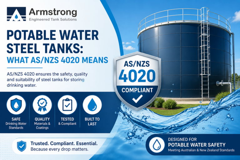 AS/NZS 4020 compliant potable water steel tank