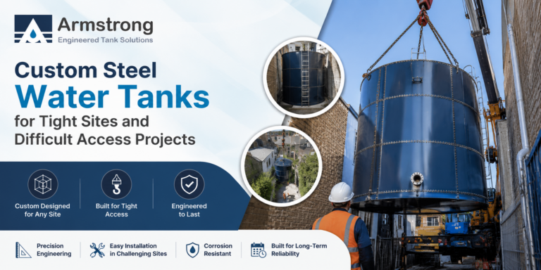 Custom steel water tanks for tight sites